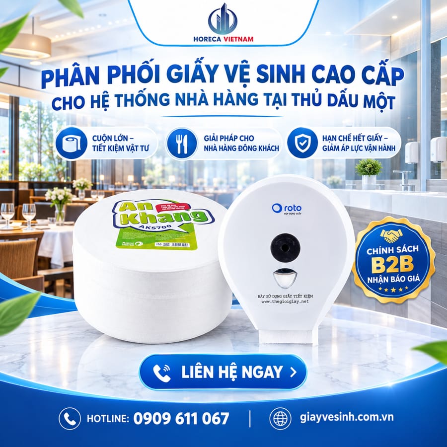Horeca Việt Nam phân phối giấy vệ sinh nhà hàng Thủ Dầu Một uy tín
