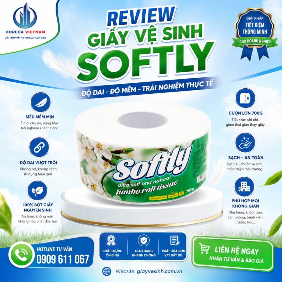 Review giấy vệ sinh softly độ dai độ mềm trải nghiệm thực tế