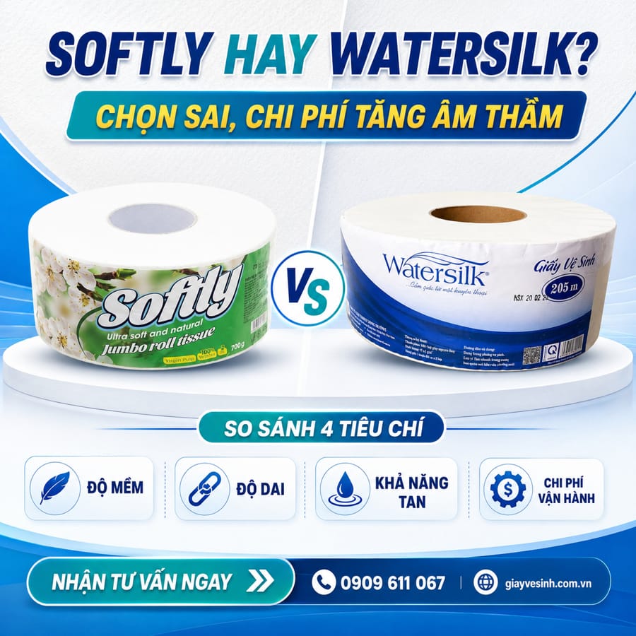 So sánh giấy vệ sinh softly và watersilk loại nào phù hợp với bạn
