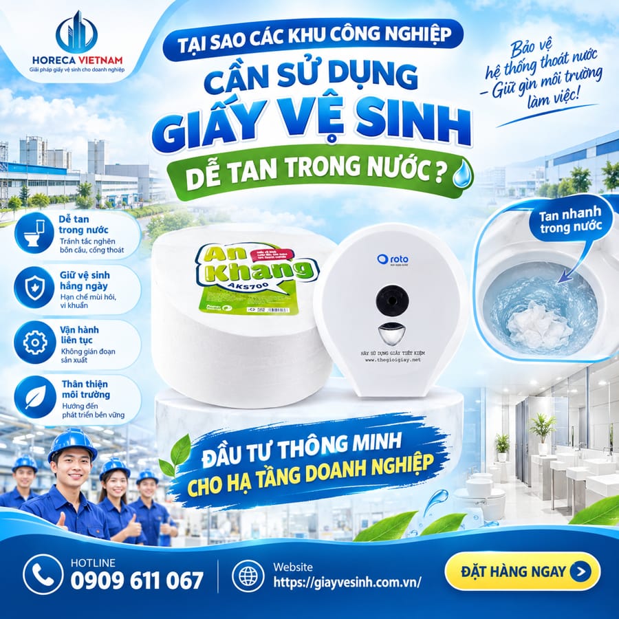 Cung cấp giấy vệ sinh dễ tan trong nước KCN uy tín.