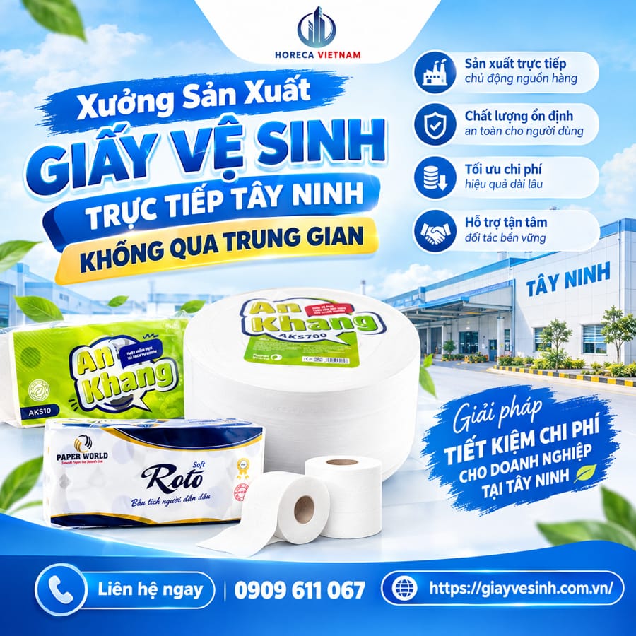 Xưởng sản xuất giấy vệ sinh tây ninh không qua trung gian.