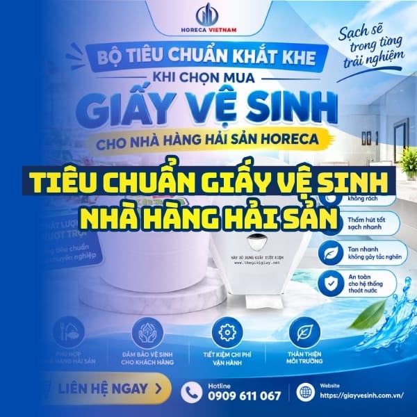Bộ tiêu chuẩn giấy vệ sinh nhà hàng hải sản khi mua tại Horeca Việt Nam