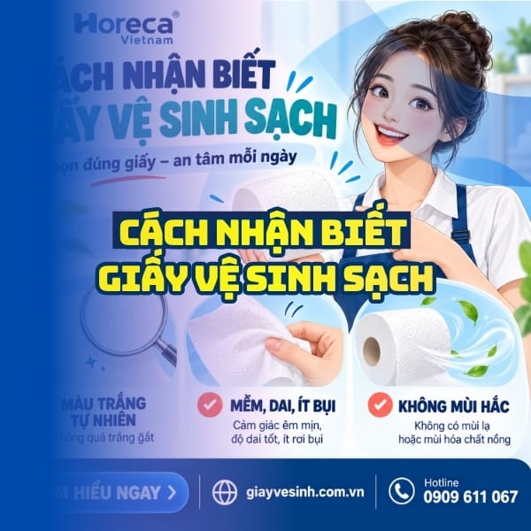 Cách nhận biết giấy vệ sinh sạch tại Horeca Việt Nam.