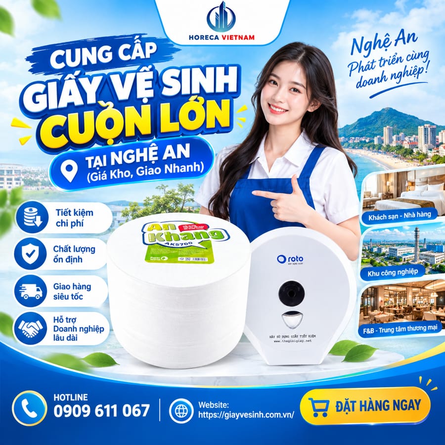 Cung cấp giấy vệ sinh cuộn lớn Nghệ An uy tín giao nhanh