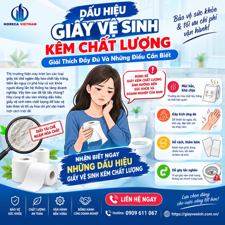 Tìm hiểu những dấu hiệu giấy vệ sinh kém chất lượng để bảo vệ bản thân và tối ưu hóa chi phí vận hành một cách triệt để.