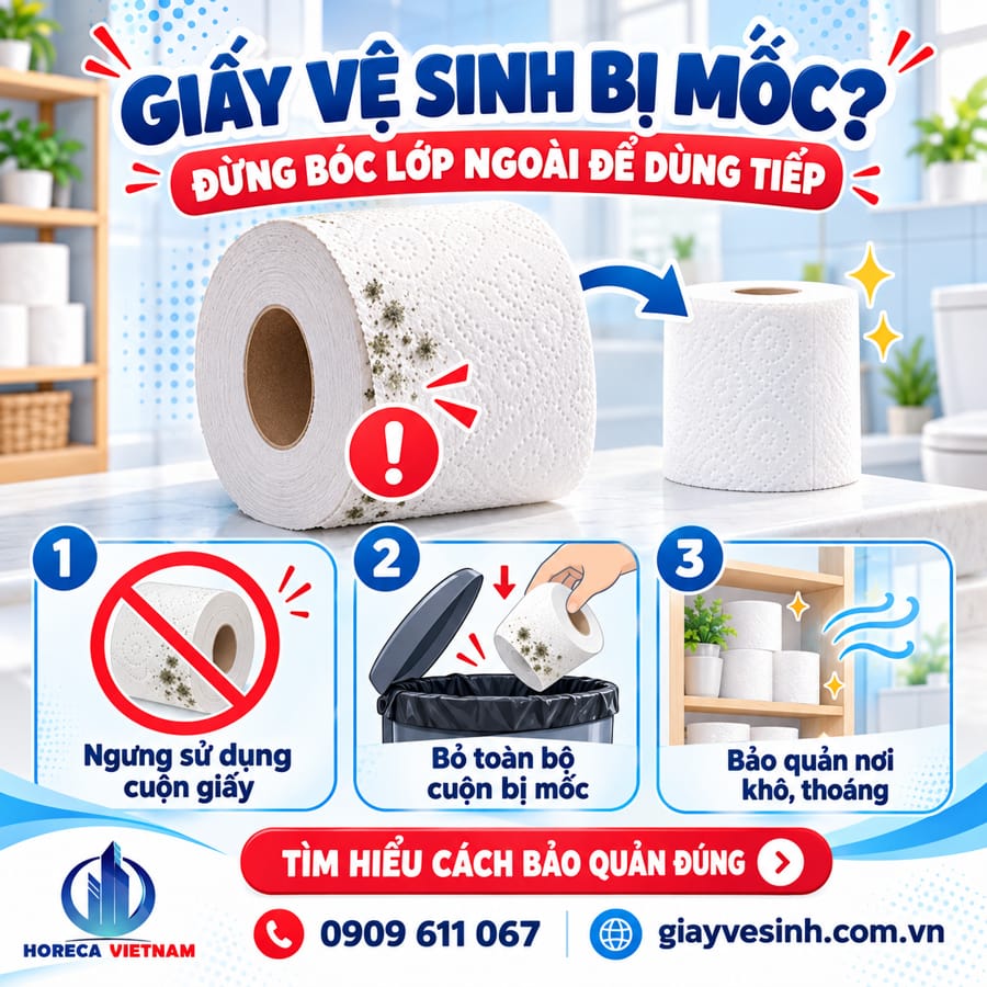Tìm hiểu “Giấy vệ sinh bị mốc có dùng được không? Liệu mình xé bỏ lớp mốc bên ngoài rồi dùng lớp bên trong thì có sao không?”.