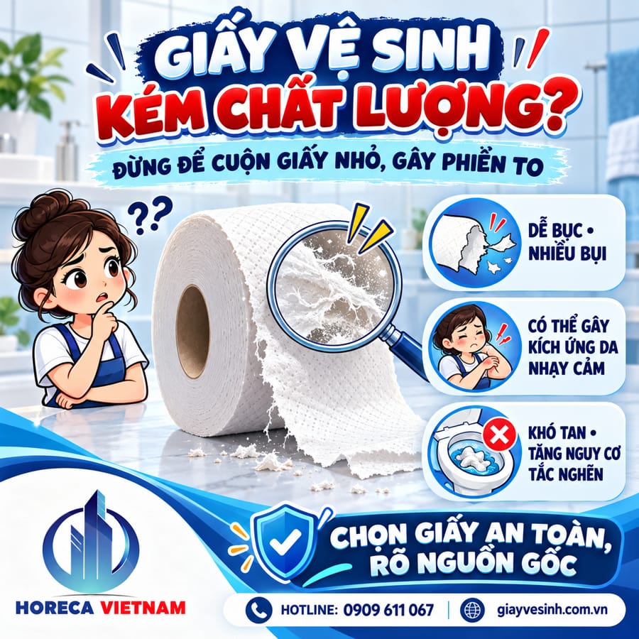 Tìm hiểu giấy vệ sinh kém chất lượng là gì chi tiết tại Horeca Việt Nam?