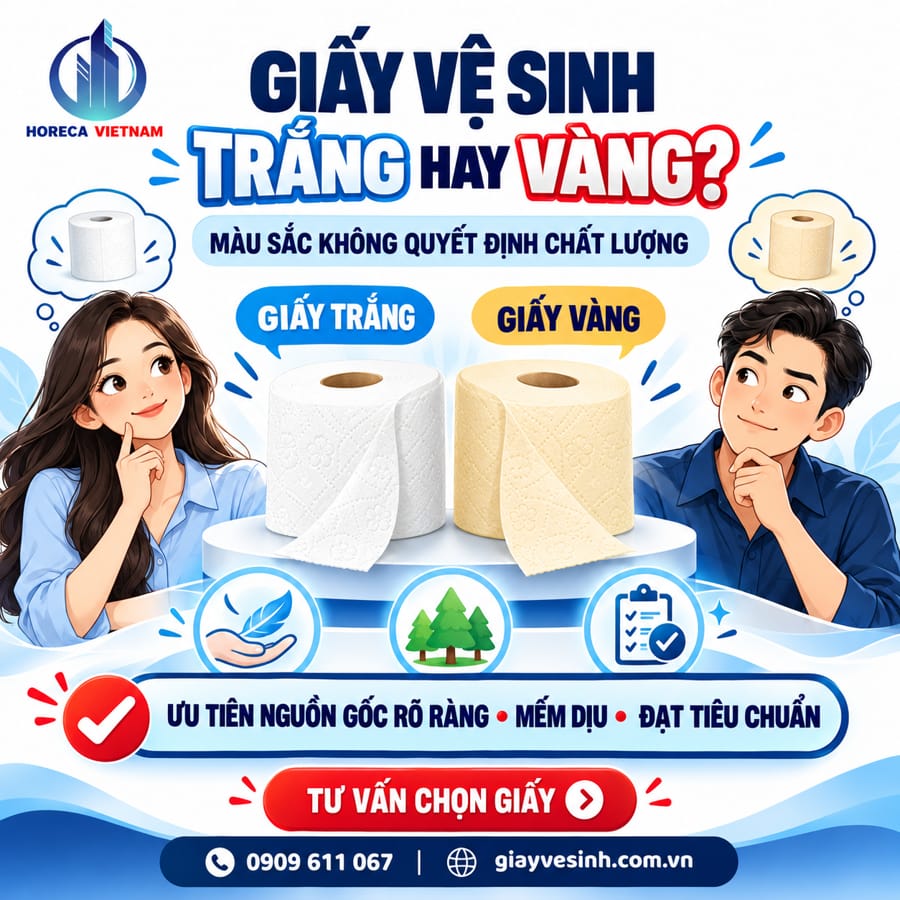 So sánh giấy vệ sinh trắng hay vàng tốt hơn?
