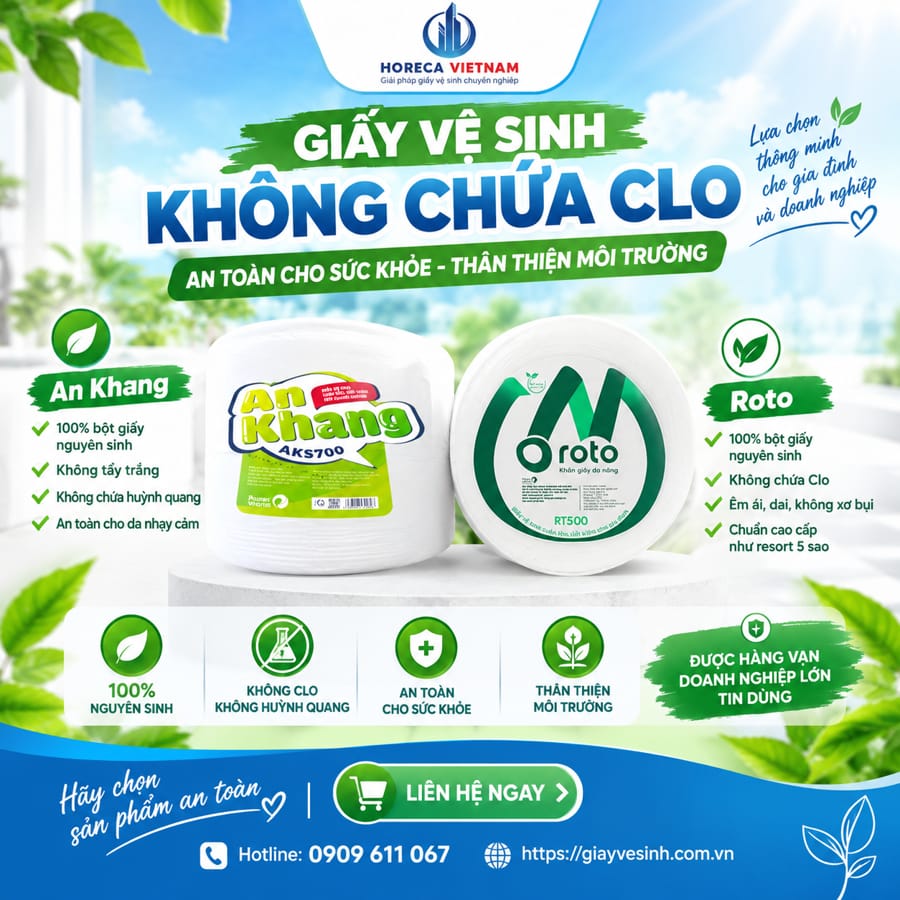 Thương hiệu giấy vệ sinh cam kết không chứa Clo tẩy trắng
