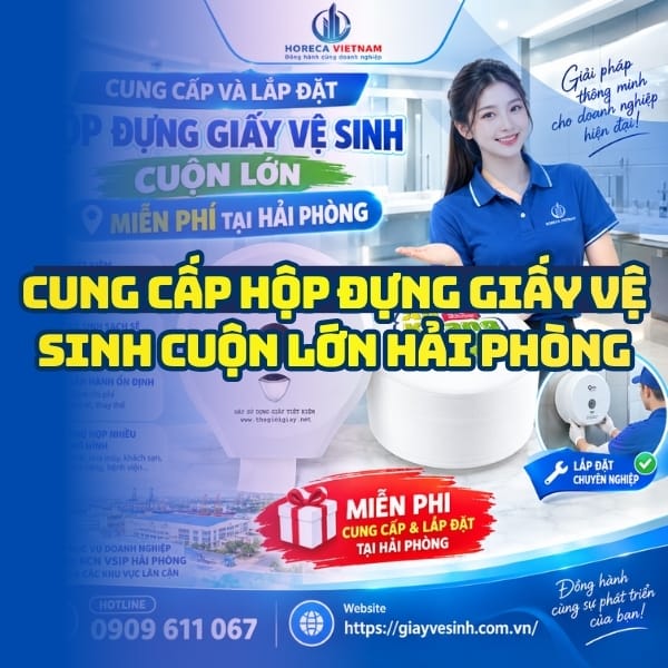 Horeca Việt Nam nhà cung cấp hộp đựng giấy vệ sinh cuộn lớn hải phòng cao cấp lắp đặt tận nơi