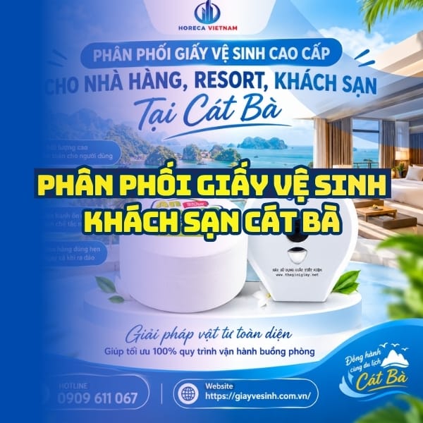 Horeca Việt Nam nhà phân phối giấy vệ sinh khách sạn cát bà giá sỉ tận xưởng giao hàng nhanh
