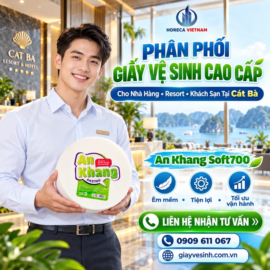 Horeca Việt Nam nhà phân phối giấy vệ sinh khách sạn cát bà uy tín
