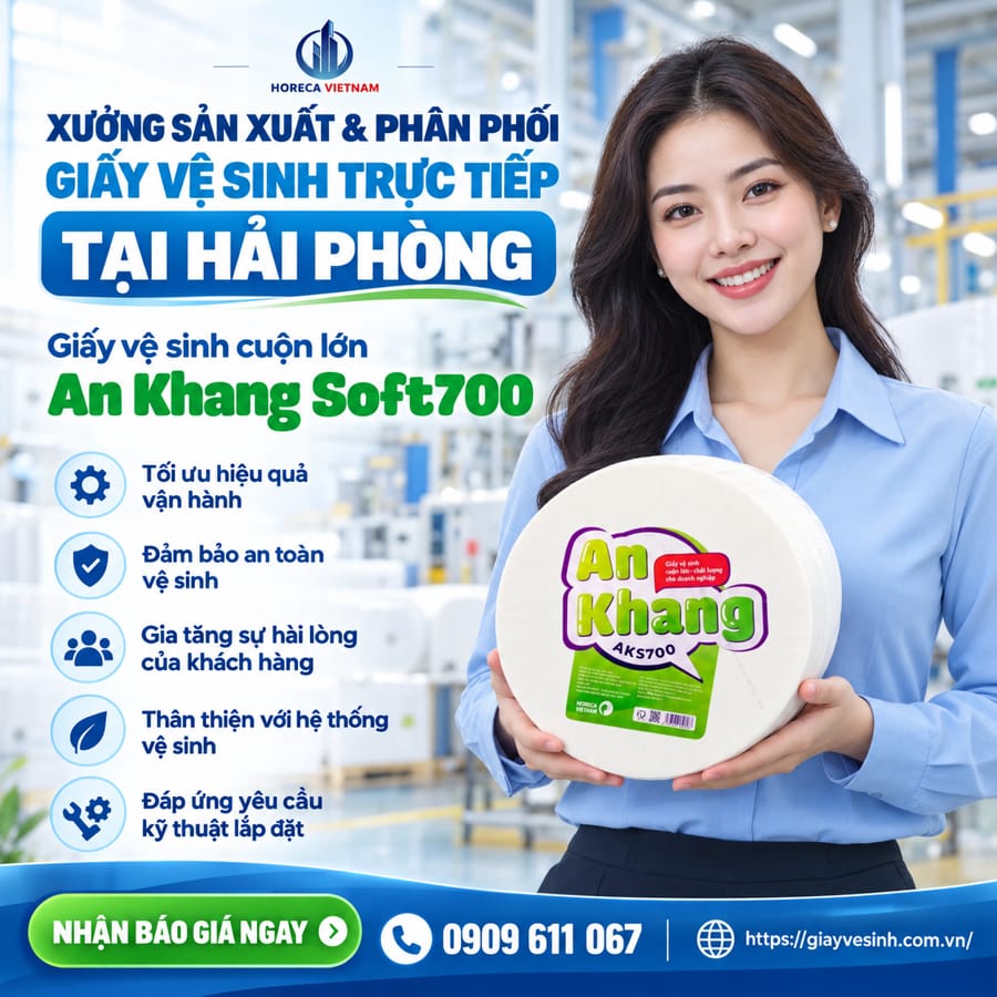 Horeca Việt Nam xưởng sản xuất giấy vệ sinh Hải Phòng uy tín