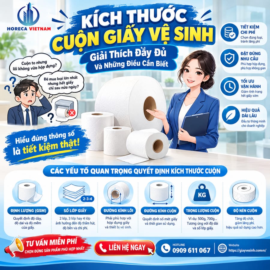 Những điều cần biết kích thước cuộn giấy vệ sinh