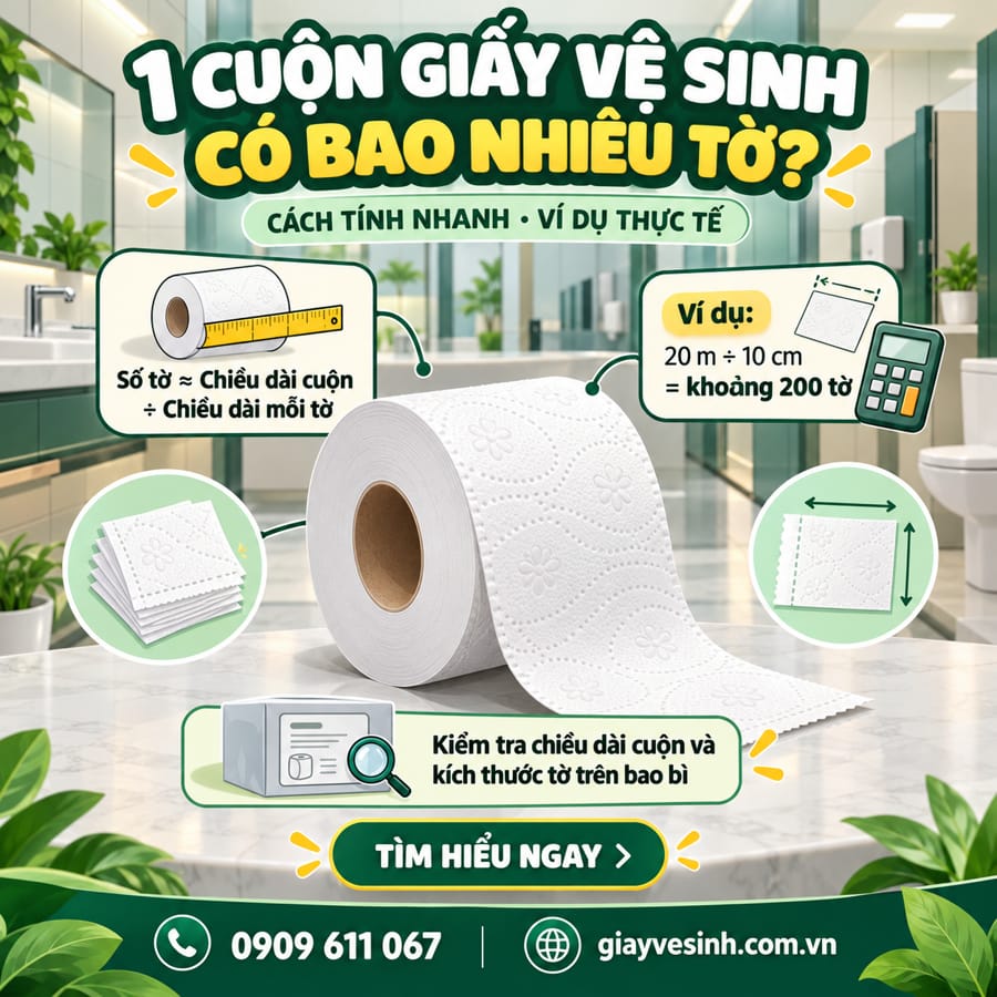 Cách tính một cuộn giấy vệ sinh có bao nhiêu tờ?