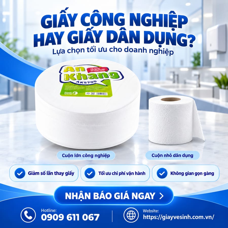 So sánh giấy vệ sinh công nghiệp và dân dụng cho doanh nghiệp