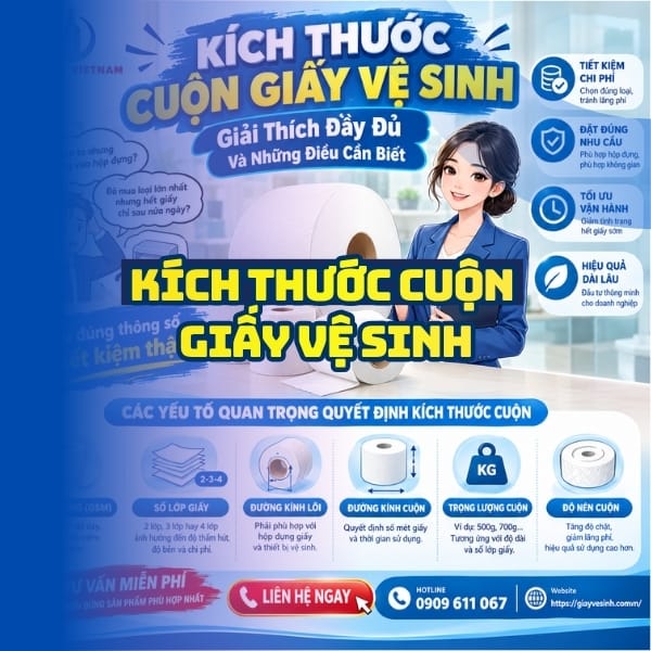 Tiêu chí nhận biết kích thước cuộn giấy vệ sinh tại Horeca Việt Nam