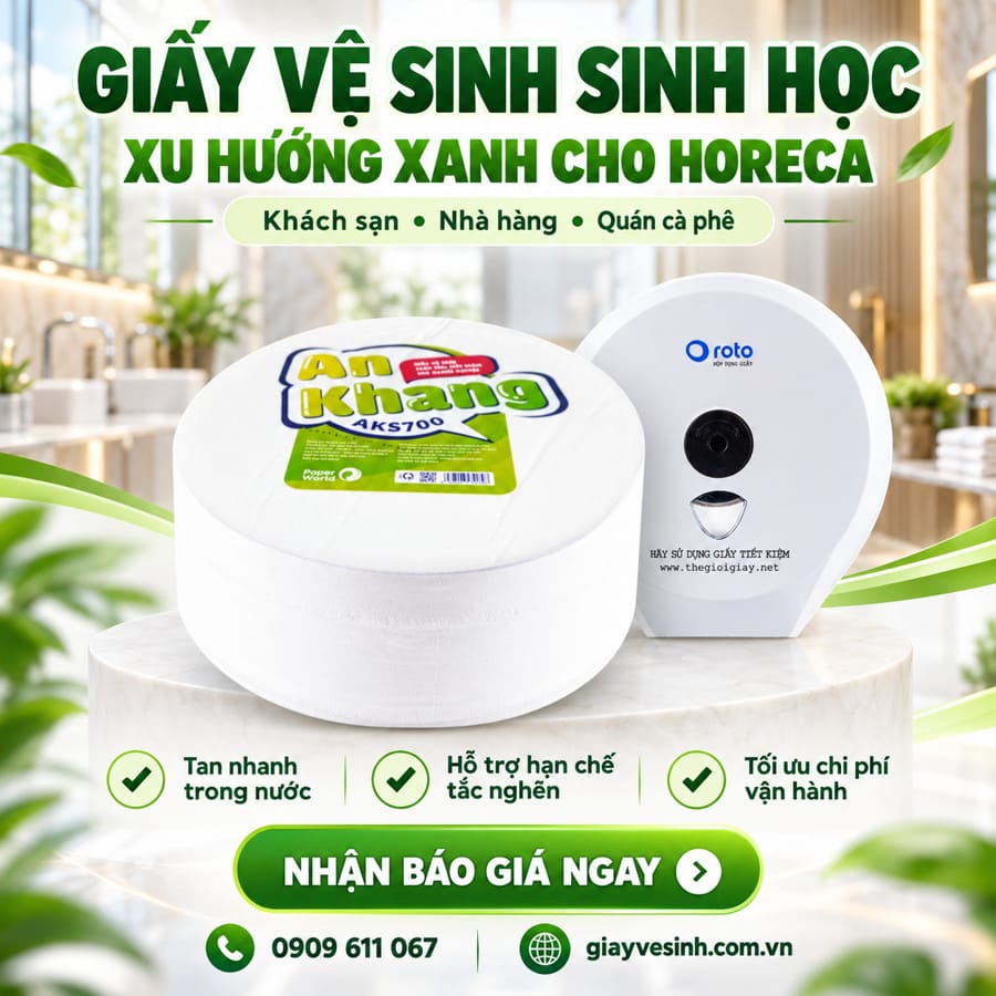 Xu hướng sử dụng giấy vệ sinh sinh học bảo vệ môi trường cho horeca